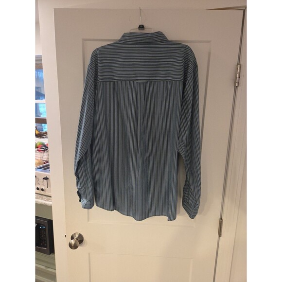 #77 Chaps Mens XL Blue Plaid Long Sleeve Button Down Shirt Easy Care - Picture 6 of 6